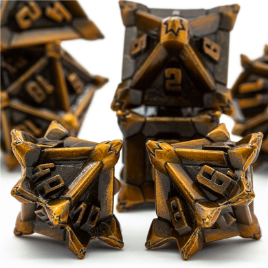 Golden Flail RPG Metal Dice Set