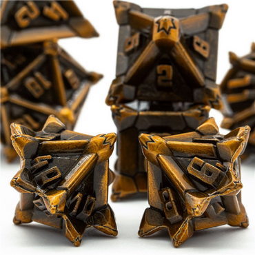 Golden Flail RPG Metal Dice Set