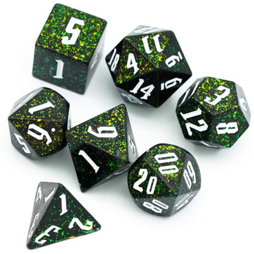 Jumbo Green Glitter RPG Dice Set