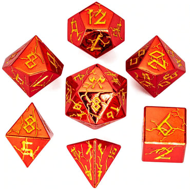 Barbarian Metal Dice: Red with Gold
