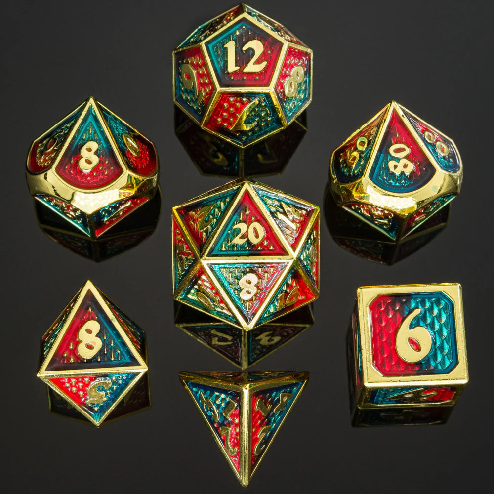 Metal Behemoth Dice: Gold with Red/Blue