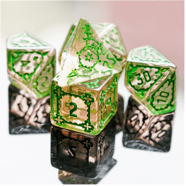 Huge Fluorite Castle Dice Set - 25mm