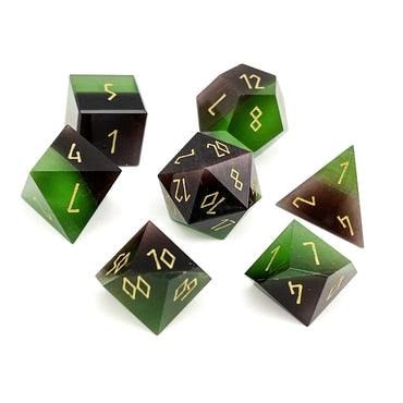Gemstone Dice: Split The Party - Purple and Green Cat's Eye
