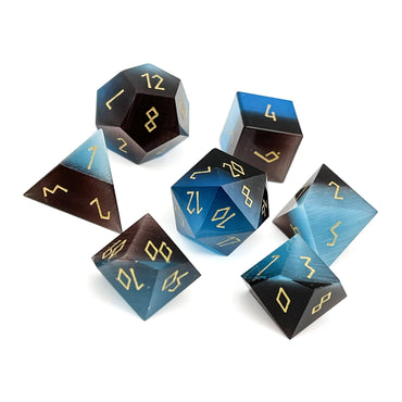 Gemstone Dice: Split The Party - Blue and Purple Cat's Eye