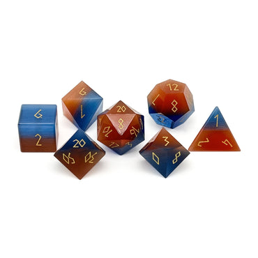 Gemstone Dice: Split The Party - Blue and Red Cat's Eye