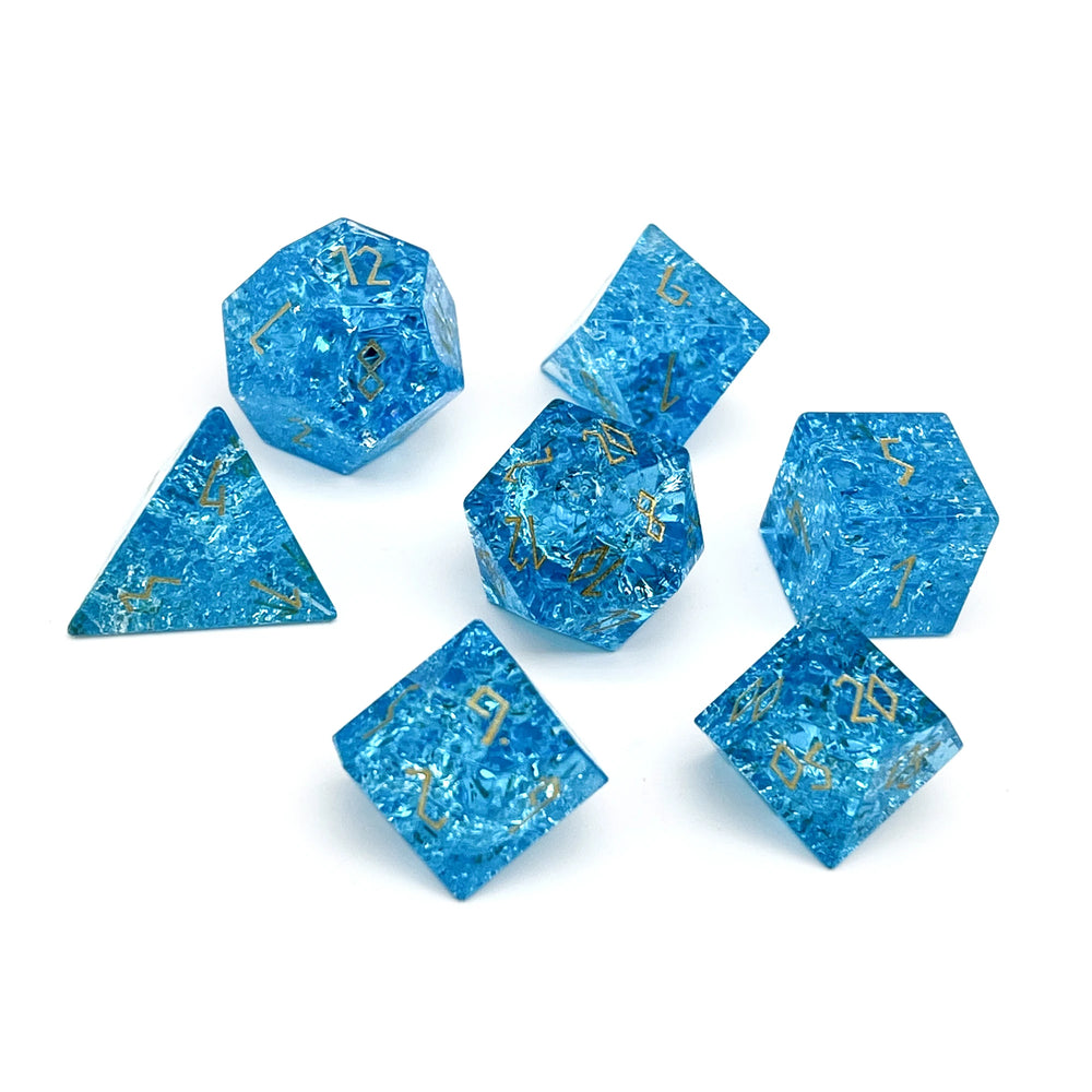 Gemstone Dice: Shattered Aquamarine Zircon