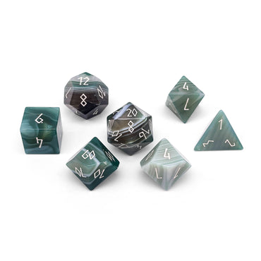 Gemstone Dice: Green Striped Agate