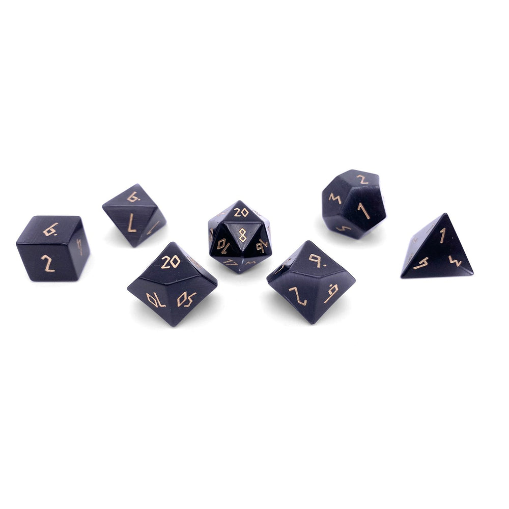 Gemstone Dice: Ebony Cat's Eye