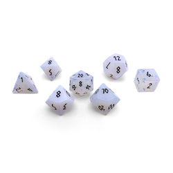 Gemstone Dice: Opalite (Black Font)