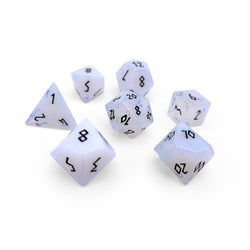 Gemstone Dice: Opalite (Black Font)