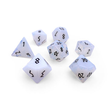 Gemstone Dice: Opalite (Black Font)