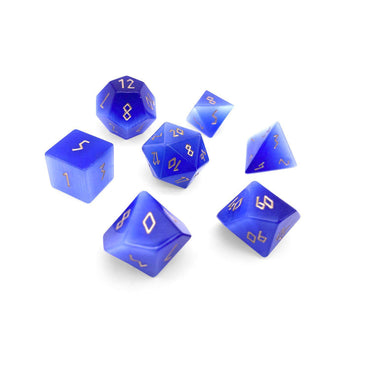 Gemstone Dice: Ocean Blue Cat's Eye