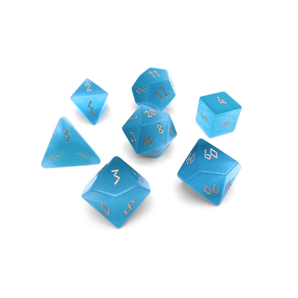 Gemstone Dice: Seafoam Green Cat's Eye