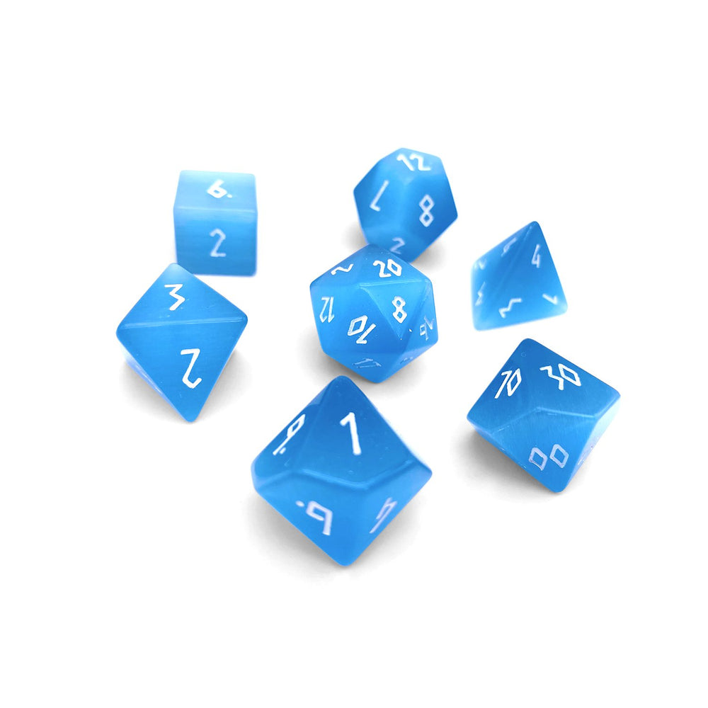 Gemstone Dice: Aquamarine Cat's Eye