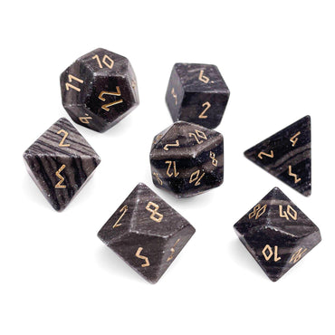 Gemstone Dice: Black Striped Marble