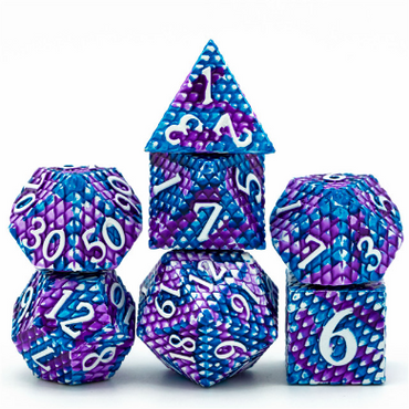 Dragon Scale: Ice Metal RPG Dice Set