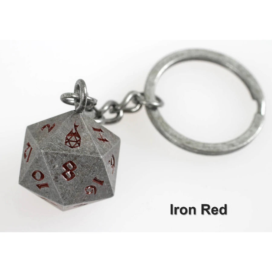 Fob of Fate D20 Keychain: Iron Red