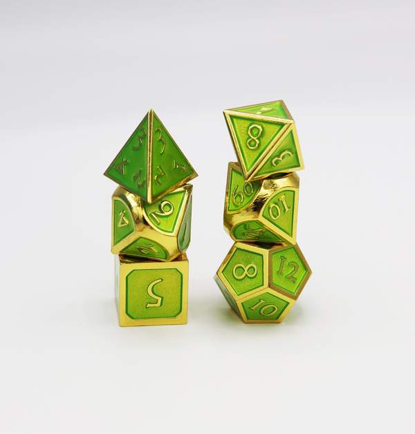 Gold with Jade RPG Dice Set