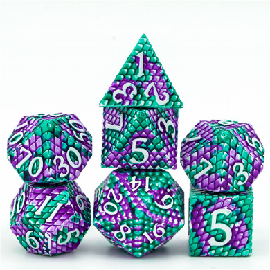 Dragon Scale: Lagoon Metal RPG Dice Set