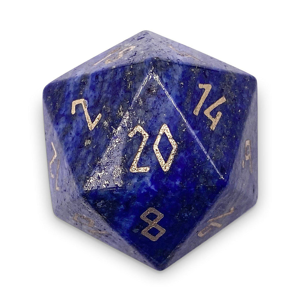 30MM Gemstone D20 Boulder: Lapis Lazuli