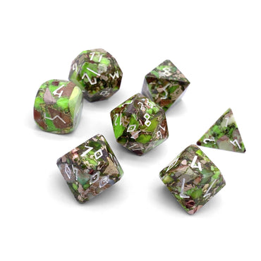 Gemstone Dice: Lime Green Imperial Jasper Trustone