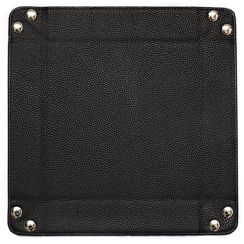 Velvet Folding Dice Tray with Leather Backing - 10" x 10" Green