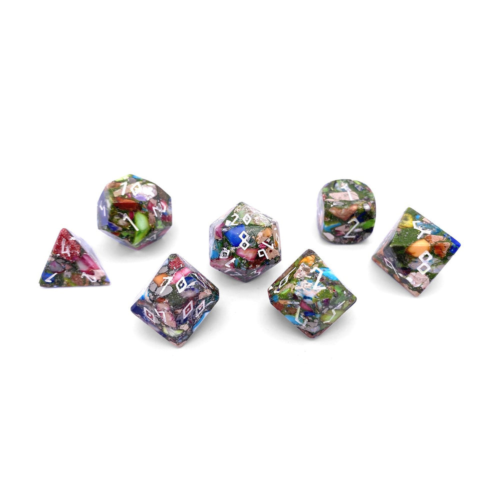 Gemstone Dice: Mardi Gras Imperial Jasper Trustone