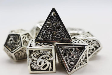 Hollow Mithril Dragon RPG Metal Dice Set