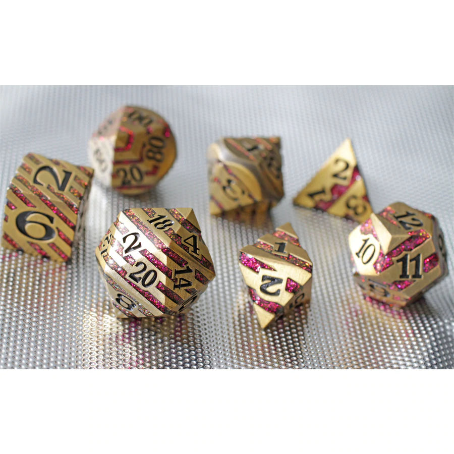Metal RPG Dice Set: Banded - Molten Midas