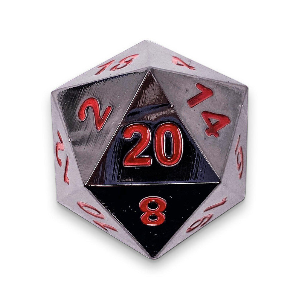 45MM Metal D20 Boulder: Nightmare Black