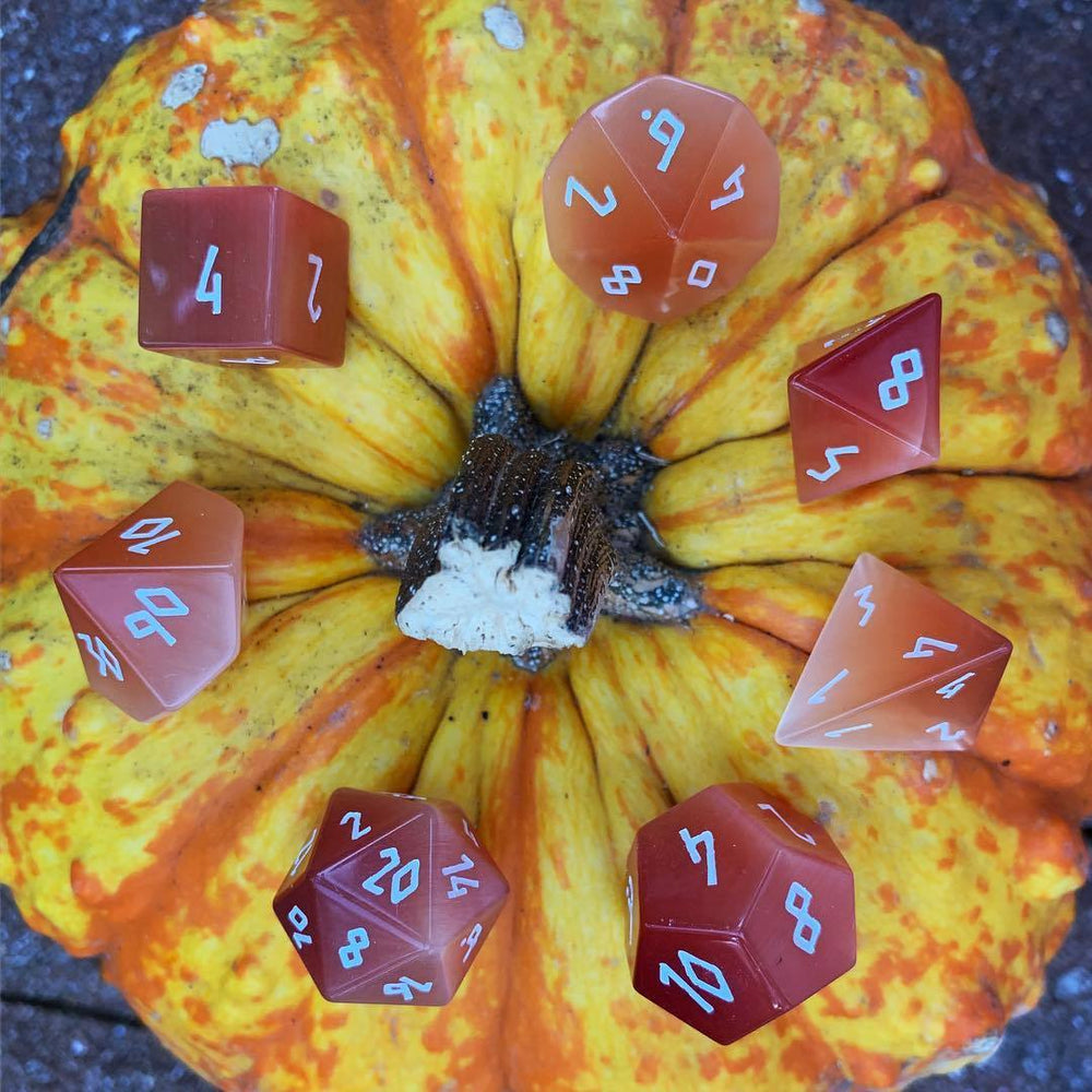 Gemstone Dice: Orange Cat's Eye