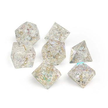 Gemstone Dice: Shattered K9 Rainbow Glass