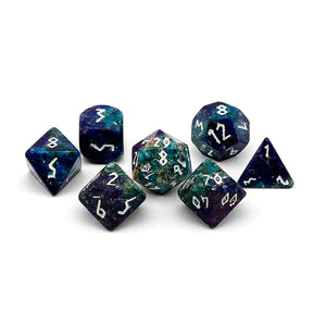 Gemstone Dice: Blue/Purple Sesame Jasper