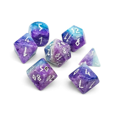 Gemstone Dice: Blue/Purple Barite