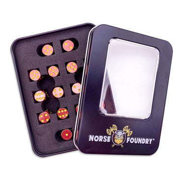Warpips: D6 Metal Dice Set 16ct With Tin - Fireball