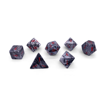 Gemstone RPG Dice Set: Black Network Agate