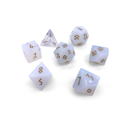Gemstone Dice: Opalite (Gold Font)