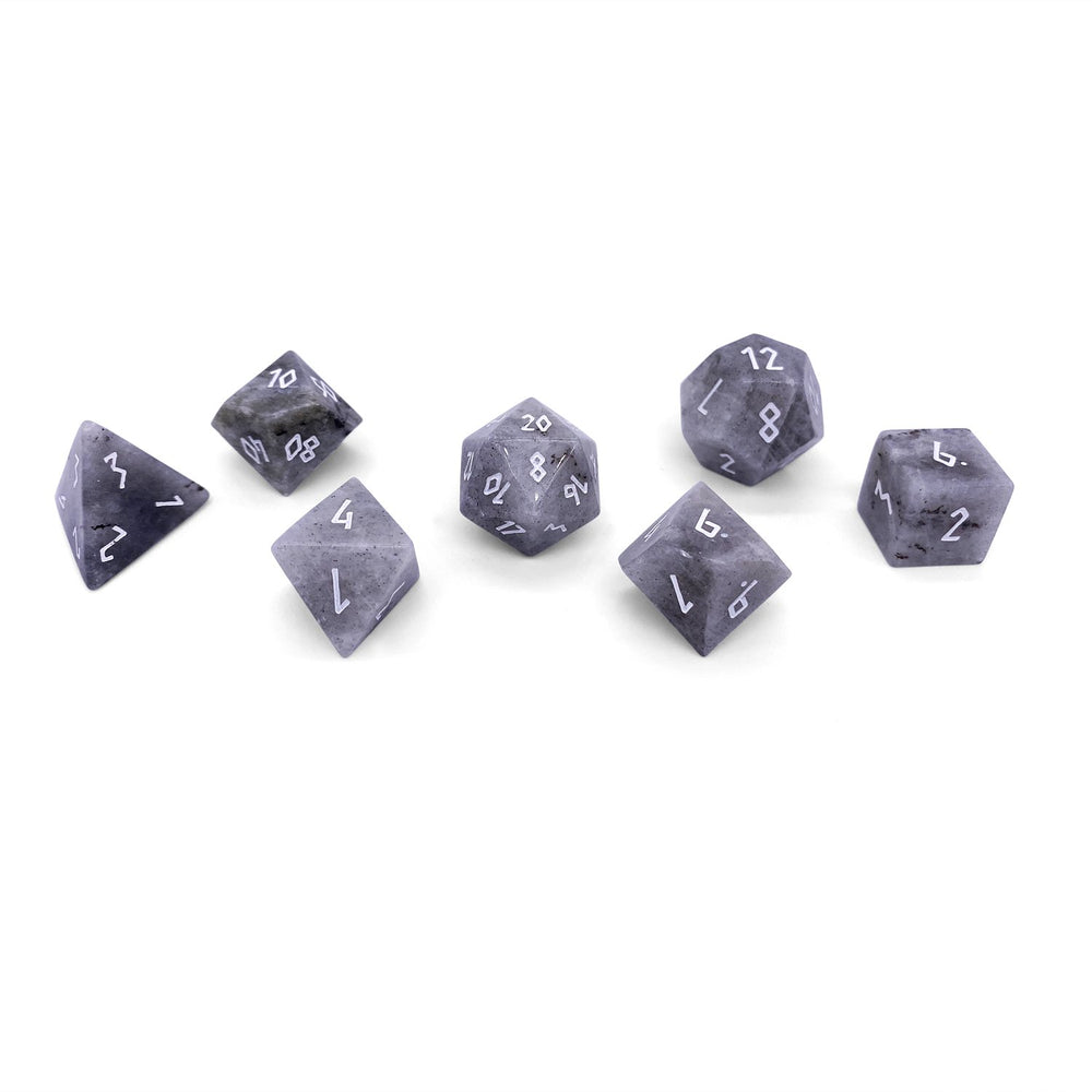 Gemstone Dice: White Labradorite