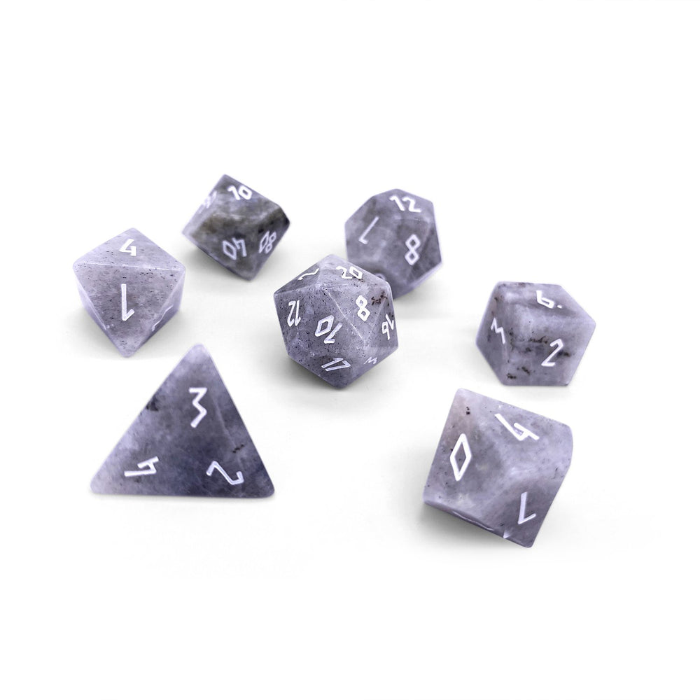 Gemstone Dice: White Labradorite