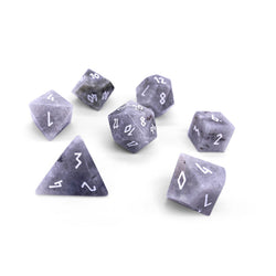 Gemstone Dice: White Labradorite
