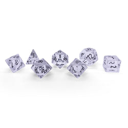 Gemstone Dice: Clear Crystal w/ Black Font