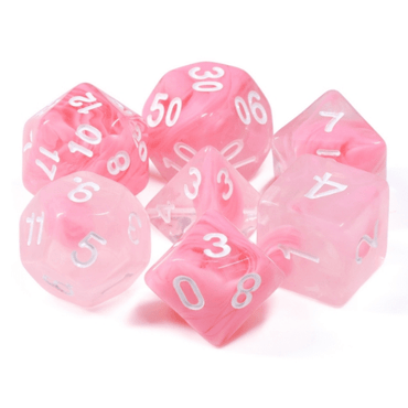 Pink Rose RPG Dice Set