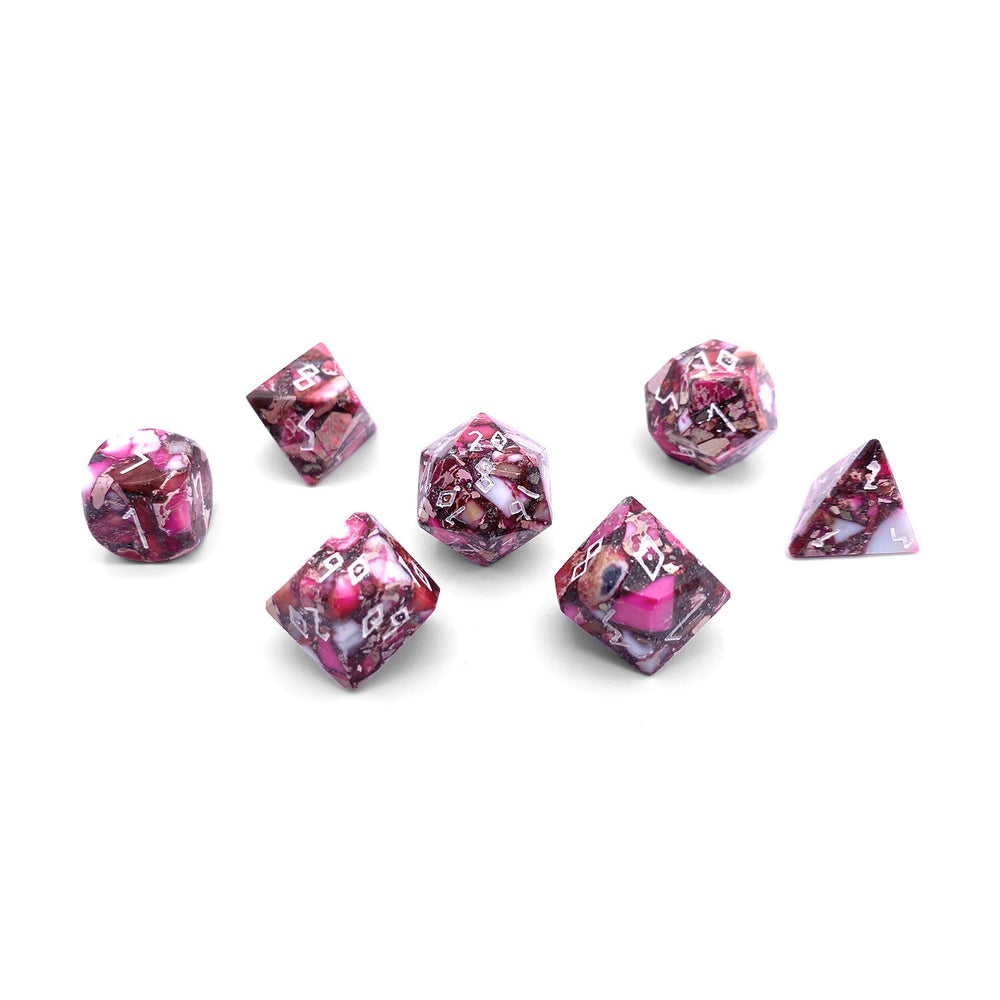 Gemstone Dice: Pyrite Red Imperial Jasper Trustone