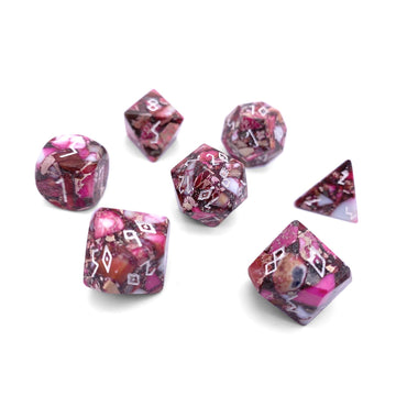 Gemstone Dice: Pyrite Red Imperial Jasper Trustone