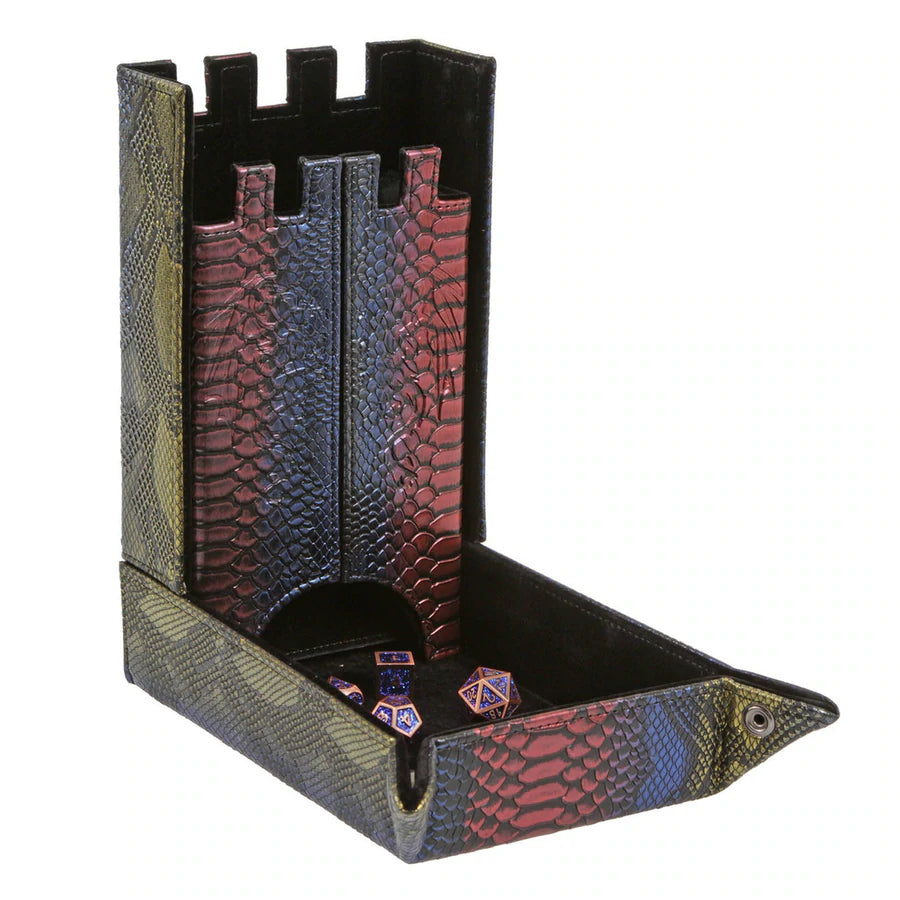 Draco Castle Dice Tower & Tray: Rainbow Scales