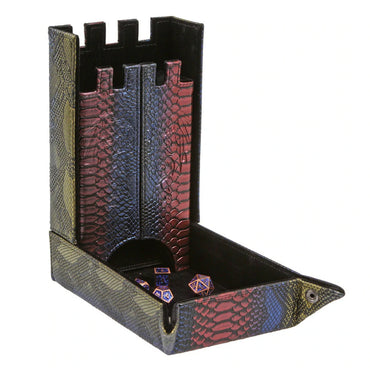 Draco Castle Dice Tower & Tray: Rainbow Scales