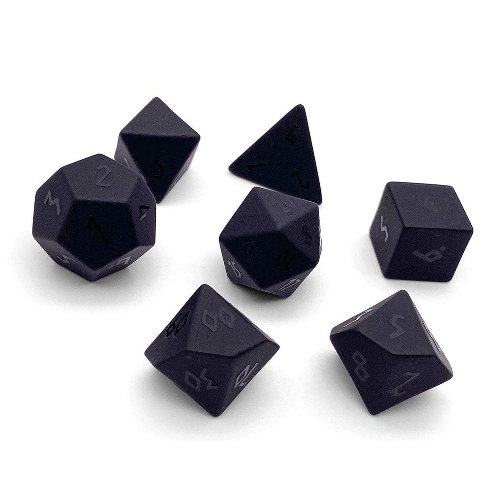 Gemstone Dice: Black Raised Obsidian