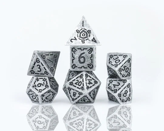 RPG Dice Set: Illusory Metal - Silver