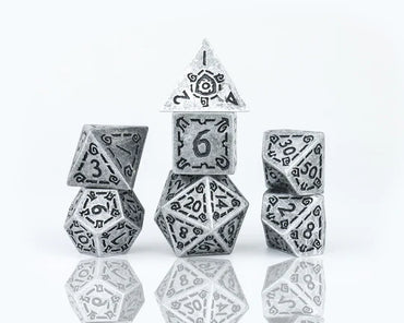 RPG Dice Set: Illusory Metal - Silver