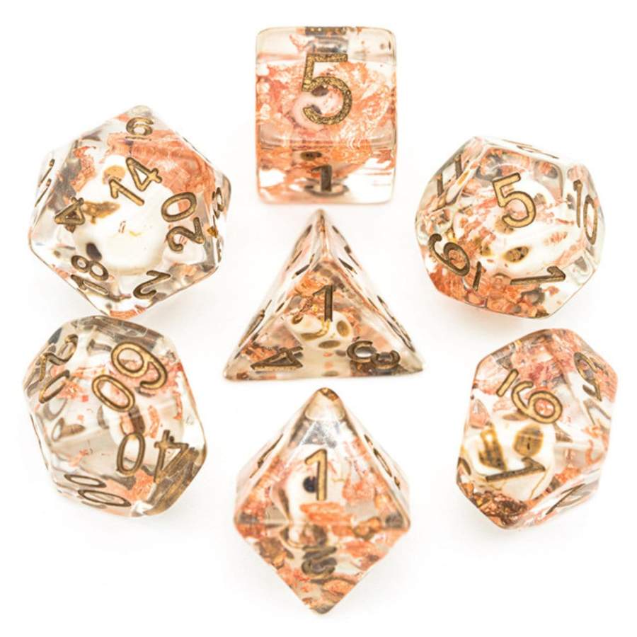 Skull & Copper Foil RPG Dice Set